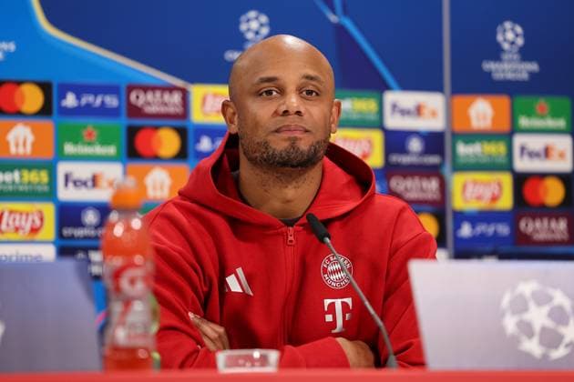 Vincent Kompany FC Bayern Muenchen, Head coach at the press conference, GER, International press conference, FC Bayern Muenchen, Football, UEFA Champions League, quarter-final first leg, 2024 2025 season, 07 04 2025, GER, International press conference, FC Bayern Muenchen, Football, UEFA Champions League, quarter-final first leg, 2024 2025 season, 07 04 2025 Muenchen Copyright: xEibner-Pressefoto JennixMaulx EP_JML