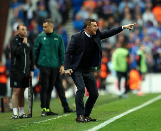 Rangers Head Coach Barry Ferguson during UEFA Europa League Quarter-Final first leg match at Ibrox Stadium, Glasgow. Rangers v Athletic Bilbao, UEFA Europa League, Quarter Final, First Leg, Football, Ibrox Stadium, Glasgow, Scotland, UK - 10 Apr 2025 EDITORIAL USE ONLY No use with unauthorised audio, video, data, fixture lists, club league logos or live services. Online in-match use limited to 120 images, no video emulation. No use in betting, games or single club league player publications. Copyright: xRangersxFC Shutterstockx 15247737ci
