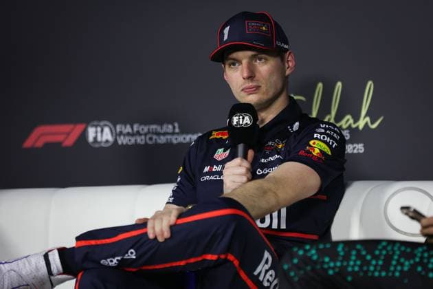 F1 - SAUDI ARABIAN GRAND PRIX 2025 VERSTAPPEN Max (ned), Red Bull Racing RB21, portrait press conference, PK, Pressekonferenz during the Formula 1 STC Saudi Arabian Grand Prix 2025, 5th round of the 2025 FIA Formula One World Championship, WM, Weltmeisterschaft from April 18 to 20, 2025 on the Jeddah Corniche Circuit, in Jeddah, Saudi Arabia - JeddahSaudi Arabia Copyright: xANTONINxVINCENTx