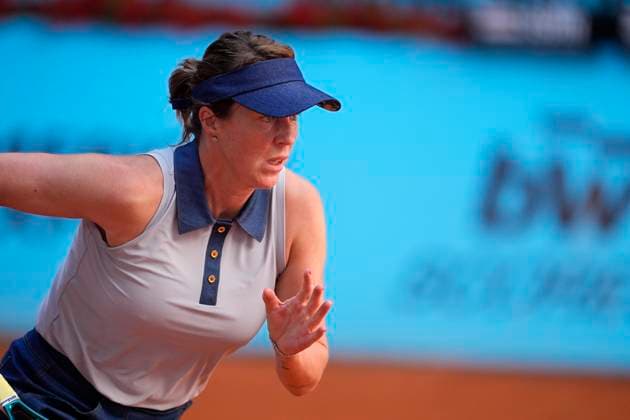 April 23, 2025, Madrid, Madrid, SPAIN: Anastasia Pavliuchenkova of Russia in action against Anastasija Sevastova of Latvia during the Mutua Madrid Open 2025, ATP, Tennis Herren Masters 1000 and WTA, Tennis Damen 1000, tennis tournament celebrated at Caja Magica on April 23, 2025 in Madrid, Spain. Madrid SPAIN - ZUMAa181 20250423_zaa_a181_027 Copyright: xOscarxJ.xBarrosox