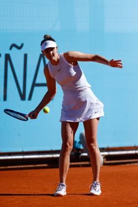 April 23, 2025, Madrid, Madrid, SPAIN: Irina-Camelia Begu of Romania in action against Diane Parry of France during the Mutua Madrid Open 2025, ATP, Tennis Herren Masters 1000 and WTA, Tennis Damen 1000, tennis tournament celebrated at Caja Magica on April 23, 2025 in Madrid, Spain. Madrid SPAIN - ZUMAa181 20250423_zaa_a181_069 Copyright: xDennisxAgyemanx