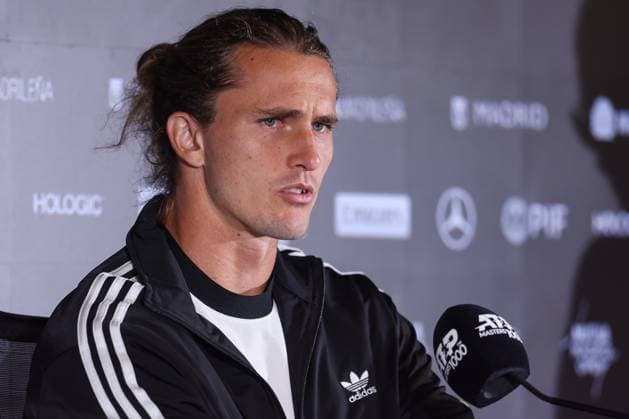 April 23, 2025, Madrid, Madrid, SPAIN: Alexander Zverev of Germany attends his press conference, PK, Pressekonferenz during the Mutua Madrid Open 2025, ATP, Tennis Herren Masters 1000 and WTA, Tennis Damen 1000, tennis tournament celebrated at Caja Magica on April 23, 2025 in Madrid, Spain. Madrid SPAIN - ZUMAa181 20250423_zaa_a181_107 Copyright: xIrinaxR.xHipolitox