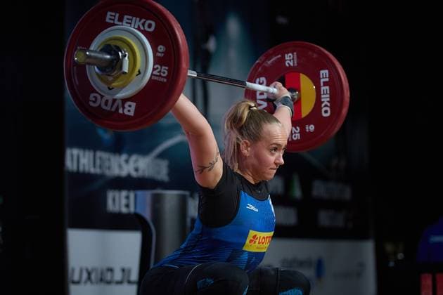 Milena Thiele AV 03 Speyer Reissen GER, German Team Weightlifting Championship, German Team Weightlifting Championship, German Team Weightlifting Championship, 1 Bundesliga, 2024 2025 season, 26 04 2025 GER, German Team Weightlifting Championship, German Team Weightlifting Championship, 1 Bundesliga, 2024 2025 season, 26 04 2025 Heidelberg Copyright: xEibner-Pressefoto GeraldxOelze-dexStoppanyx EP_ODS