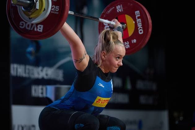 Milena Thiele AV 03 Speyer Reissen GER, German Team Weightlifting Championship, German Team Weightlifting Championship, German Team Weightlifting Championship, 1 Bundesliga, 2024 2025 season, 26 04 2025 GER, German Team Weightlifting Championship, German Team Weightlifting Championship, 1 Bundesliga, 2024 2025 season, 26 04 2025 Heidelberg Copyright: xEibner-Pressefoto GeraldxOelze-dexStoppanyx EP_ODS