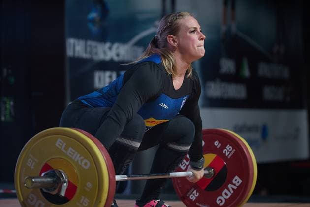 Lisa Marie Schweizer AV 03 Speyer Reissen GER, German Team Weightlifting Championships, German Weightlifting Final, German Team Championships, 1 Bundesliga, 2024 2025 season, 26 04 2025 GER, German Team Weightlifting Championships, German Team Weightlifting Final, German Team Championships, 1 Bundesliga, 2024 2025 season, 26 04 2025 Heidelberg Copyright: xEibner-Pressefoto GeraldxOelze-dexStoppanyx EP_ODS