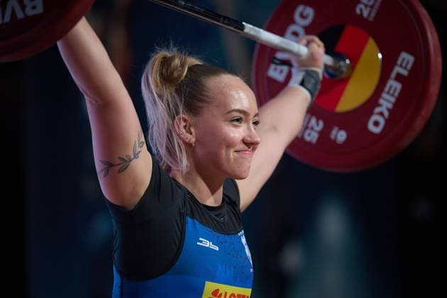 Milena Thiele AV 03 Speyer Reissen GER, German Team Weightlifting Championship, German Team Weightlifting Championship, German Team Weightlifting Championship, 1 Bundesliga, 2024 2025 season, 26 04 2025 GER, German Team Weightlifting Championship, German Team Weightlifting Championship, 1 Bundesliga, 2024 2025 season, 26 04 2025 Heidelberg Copyright: xEibner-Pressefoto GeraldxOelze-dexStoppanyx EP_ODS