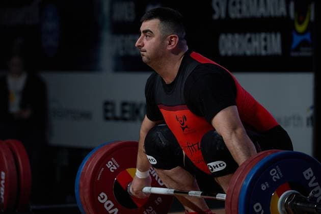 Sargis Martirosjan SV Germania Obrigheim Reissen GER, German Team Weightlifting Championships, German Weightlifting Final, German Team Championships, 1 Bundesliga, 2024 2025 season, 26 04 2025 GER, German Team Weightlifting Championships, German Team Weightlifting Final, German Team Championships, 1 Bundesliga, 2024 2025 season, 26 04 2025 Heidelberg Copyright: xEibner-Pressefoto GeraldxOelze-dexStoppanyx EP_ODS