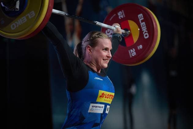 Lisa Marie Schweizer AV 03 Speyer Reissen GER, German Team Weightlifting Championships, German Weightlifting Final, German Team Championships, 1 Bundesliga, 2024 2025 season, 26 04 2025 GER, German Team Weightlifting Championships, German Team Weightlifting Final, German Team Championships, 1 Bundesliga, 2024 2025 season, 26 04 2025 Heidelberg Copyright: xEibner-Pressefoto GeraldxOelze-dexStoppanyx EP_ODS