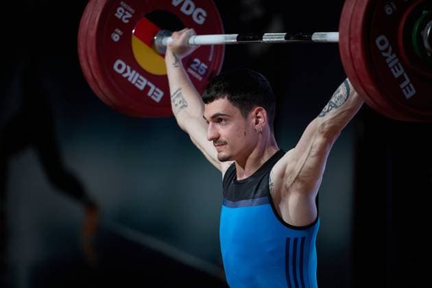 Ivan Dimov Chemnitzer AC Reissen GER, German Team Weightlifting Championships, German Weightlifting Final, German Team Championships, 1 Bundesliga, 2024 2025 season, 26 04 2025 GER, German Team Weightlifting Championships, German Team Weightlifting Final, German Team Championships, 1 Bundesliga, 2024 2025 season, 26 04 2025 Heidelberg Copyright: xEibner-Pressefoto GeraldxOelze-dexStoppanyx EP_ODS