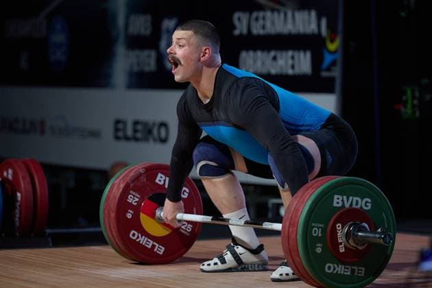 Kurt Perthel Chemnitzer AC Reissen GER, German Team Weightlifting Championships, German Weightlifting Final, German Team Championships, 1 Bundesliga, 2024 2025 season, 26 04 2025 GER, German Team Weightlifting Championships, German Team Weightlifting Final, German Team Championships, 1 Bundesliga, 2024 2025 season, 26 04 2025 Heidelberg Copyright: xEibner-Pressefoto GeraldxOelze-dexStoppanyx EP_ODS