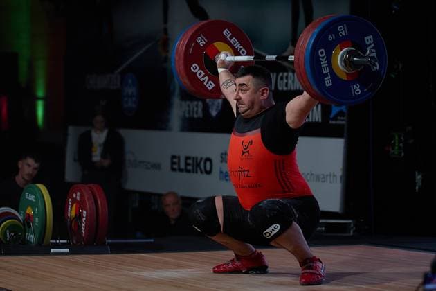 Sargis Martirosjan SV Germania Obrigheim Reissen GER, German Team Weightlifting Championships, German Weightlifting Final, German Team Championships, 1 Bundesliga, 2024 2025 season, 26 04 2025 GER, German Team Weightlifting Championships, German Team Weightlifting Final, German Team Championships, 1 Bundesliga, 2024 2025 season, 26 04 2025 Heidelberg Copyright: xEibner-Pressefoto GeraldxOelze-dexStoppanyx EP_ODS