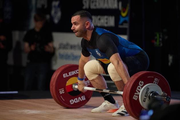 Briken Calja AV 03 Speyer Reissen GER, German Team Weightlifting Championship, German Team Weightlifting Championship, German Team Weightlifting Championship, 1 Bundesliga, 2024 2025 season, 26 04 2025 GER, German Team Weightlifting Championship, German Team Weightlifting Championship, 1 Bundesliga, 2024 2025 season, 26 04 2025 Heidelberg Copyright: xEibner-Pressefoto GeraldxOelze-dexStoppanyx EP_ODS