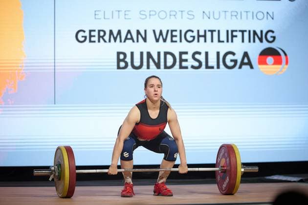 Celina Schoensiegel SV Germania Obrigheim GER, German Team Weightlifting Championship, German Team Weightlifting Final, German Team Weightlifting Championship, 1 Bundesliga, 2024 2025 season, 26 04 2025 GER, German Team Weightlifting Championship, German Team Weightlifting Final, German Team Weightlifting Championship, 1 Bundesliga, 2024 2025 season, 26 04 2025 Heidelberg Copyright: xEibner-Pressefoto GeraldxOelze-dexStoppanyx EP_ODS