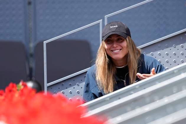 April 29, 2025, Madrid, Madrid, Spain: Paula Badosa of Spain is seen during the match between Stefanos Tsitsipas of Greece and Lorenzo Musetti of Italy during the Mutua Madrid Open 2025, ATP, Tennis Herren Masters 1000 and WTA, Tennis Damen 1000 tennis tournament, celebrated at Caja Magica on April 29, 2025 in Madrid, Spain. Madrid Spain - ZUMAa181 20250429_zaa_a181_177 Copyright: xOscarxJ.xBarrosox