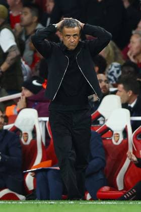 PSG head coach Luis Enrique reacts in the technical area Arsenal v Paris Saint-Germain, UEFA Champions League, Semi Final, First Leg, Football, Emirates Stadium, London, UK - 29 Apr 2025 EDITORIAL USE ONLY No use with unauthorised audio, video, data, fixture lists, club league logos or live services. Online in-match use limited to 120 images, no video emulation. No use in betting, games or single club league player publications. Copyright: xKieranxMcManus Shutterstockx 15275544do