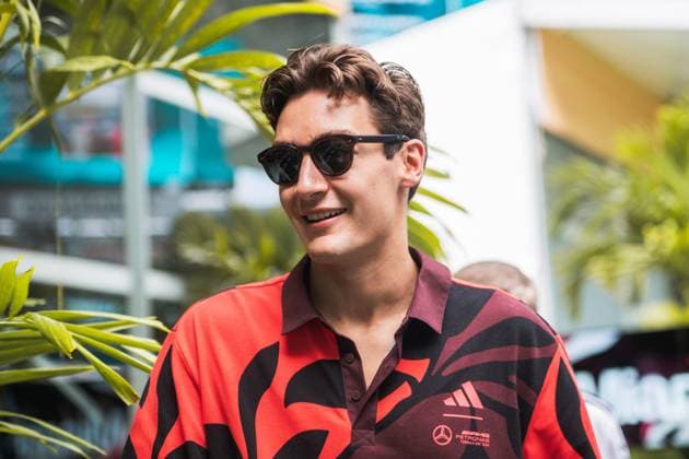 George Russell Mercedes AMG Petronas F1 Team, Great Britain, 63 USA, Formula 1 World Championship, Crypto com Miami Grand Prix, Miami International Autodrome, 2025 season, 03 05 2025 USA, Formula 1 World Championship, Crypto com Miami Grand Prix, Miami International Autodrome, 2025 season, 03 05 2025 Miami Copyright: xEibner-Pressefotox EP_mbu