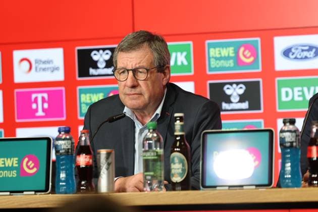 GER, 2 FBL, PK 1 FC Koeln, short-term coach presentation 05 05 2025, Rheinenergie Stadion, Koeln, GER, 2 FBL, PK 1 FC Koeln, short-term coach presentation , in the picture Dr Werner Wolf President 1 FC Koeln , nordphotoxGmbHx xMeuter nph00351
