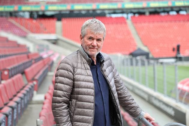 GER, 2 FBL, PK 1 FC Koeln, short-term coach presentation 05 05 2025, Rheinenergie Stadion, Koeln, GER, 2 FBL, PK 1 FC Koeln, short-term coach presentation , in the picture from l Friedhelm Funkel new head coach until the end of the season, head coach 1 FC Koeln , nordphotoxGmbHx xMeuter nph00351