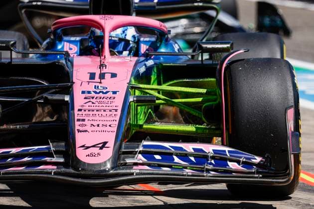 F1 - EMILIA ROMAGNA GRAND PRIX 2025 10 GASLY Pierre (fra), Alpine F1 Team A525, action flow-vis aerodynamism, aerodynamic, aerodynamics front suspension during the Formula 1 AWS Gran Premio del Made in Italy e Dell™Emilia-Romagna 2025, Emilia Romagna Grand Prix 2025, 7th round of the 2025 FIA Formula One World Championship, WM, Weltmeisterschaft from May 16 to 18, 2025 on the Autodromo Internazionale Enzo e Dino Ferrari, in Imola, Italy - ImolaItaly Copyright: xJavierxJimenezx