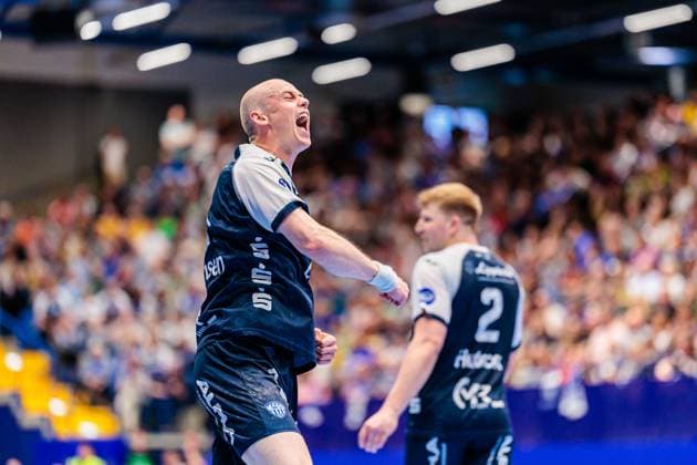 Leve Carstensen TBV Lemgo Lippe, 21 celebrates after scoring goal GER, TBV Lemgo Lippe vs SG BBM Bietigheim, Handball, 1 Bundesliga, Matchday 30, Season 2024 2025, 19 05 2025 GER, TBV Lemgo Lippe vs SG BBM Bietigheim, Handball, 1 Bundesliga, Matchday 30, Season 2024 2025, 19 05 2025 Lemgo Copyright: xEibner-Pressefoto JanxRollingerx EP_JSK
