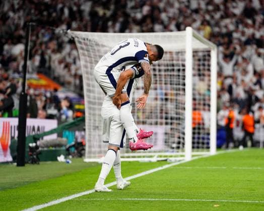 Brennan Johnson of Tottenham Hotspur celebrates their goal to make it 1-0 Tottenham Hotspur v Manchester United, ManU Europa League Final, Football, San Mames Stadium, Bilbao, Spain - 21 May 2025 EDITORIAL USE ONLY No use with unauthorised audio, video, data, fixture lists, club league logos or live services. Online in-match use limited to 120 images, no video emulation. No use in betting, games or single club league player publications. Copyright: xGokhanxTaner Shutterstockx 15312892dx