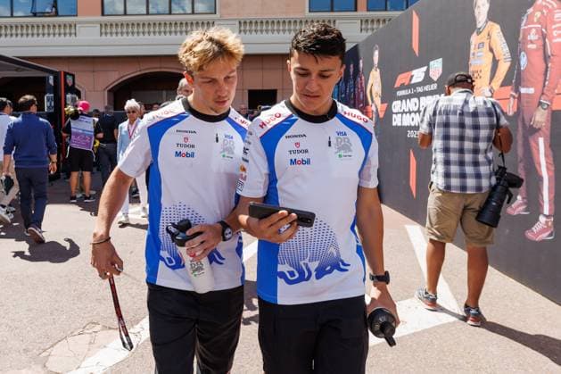 Liam Lawson Racing Bulls, 30 and Isack Hadjar Racing Bulls, 20 , Monaco Grand Prix, Motorsport, Formula 1, 2025 season, 23 05 2025 Monaco Grand Prix, Motorsport, Formula 1, 2025 season, 23 05 2025 Copyright: xEibner-Pressefoto AlexanderxNeisx EP_ANS