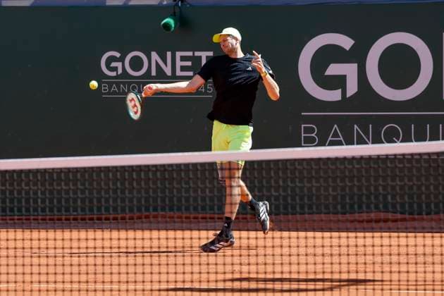 Hubert Hurkacz POL , Switzerland, Tennis, Gonet Geneva Open ATP 250 , Final Doubles,2025, Ariel Behar URU Joran Vliegen BEL vs Sadio Doumbia FRA Fabien Reboul FRA , 24 05 2025, Parc des Eaux Vives, Geneva, Switzerland Geneva Parc des Eaux Vives Geneva Switzerland Copyright: xGrantxHubbsx