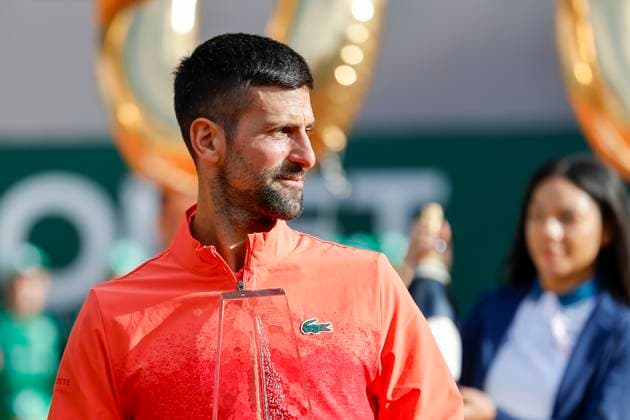 Novak Djokovic SRB at the award ceremony , Switzerland, Tennis, Gonet Geneva Open ATP 250 , Final Doubles,2025, Ariel Behar URU Joran Vliegen BEL vs Sadio Doumbia FRA Fabien Reboul FRA , 24 05 2025, Parc des Eaux Vives, Geneva, Switzerland Geneva Parc des Eaux Vives Geneva Switzerland Copyright: xGrantxHubbsx