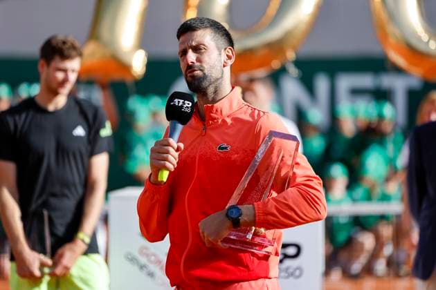 Winner, Winner Novak Djokovic SRB , Switzerland, Tennis, Gonet Geneva Open ATP 250 , Final Doubles,2025, Ariel Behar URU Joran Vliegen BEL vs Sadio Doumbia FRA Fabien Reboul FRA , 24 05 2025, Parc des Eaux Vives, Geneva, Switzerland Geneva Parc des Eaux Vives Geneva Switzerland Copyright: xGrantxHubbsx