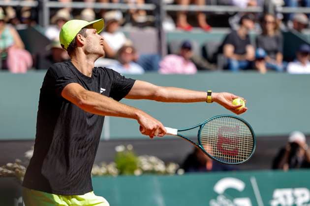 Hubert Hurkacz POL , Switzerland, Tennis, Gonet Geneva Open ATP 250 , Final Doubles,2025, Ariel Behar URU Joran Vliegen BEL vs Sadio Doumbia FRA Fabien Reboul FRA , 24 05 2025, Parc des Eaux Vives, Geneva, Switzerland Geneva Parc des Eaux Vives Geneva Switzerland Copyright: xGrantxHubbsx