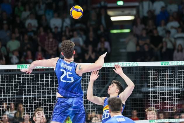 Mattia Boninfante Italy, 26 with Giovanni Gargiulo Italy, 25 , GER, Germany vs. Italy, Volleyball, Men, National Match, Season 2024 2025, 25 05 2025, GER, Germany vs. Italy, Volleyball, Men, National Match, Season 2024 2025, 25 05 2025 Munich Copyright: xEibner-Pressefoto JennixMaulx EP_JML
