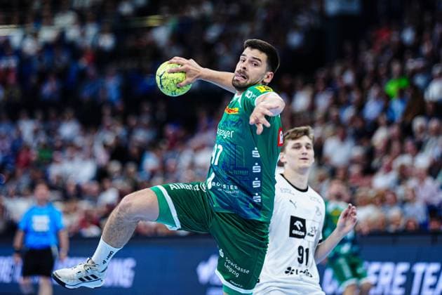 Throw Goal Jonas Hoenicke SC DHfK Leipzig, 97 GER, THW Kiel vs SC DHfK Leipzig, Handball, Bundesliga, Matchday, 31, Season 2024 2025, 28 05 2025 GER, THW Kiel vs SC DHfK Leipzig, Handball, Bundesliga, Matchday, 31, Season 2024 2025, 28 05 2025 Kiel Copyright: xEibner-Pressefoto MarcelxvonxFehrnx EP_MFN