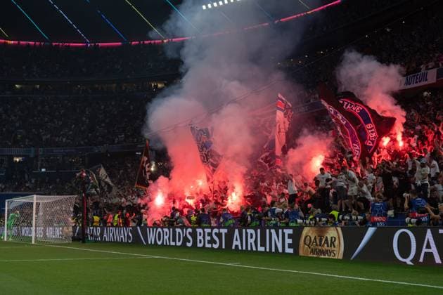 Paris Saint Germain Fans, Pyrotechnics, Bengalo, Bengal Fire, Pyro, GER, Paris Saint Germain vs Inter Milan, Football, Men, UEFA Champions League Final Muenchen 2025, Season 2024 2025, 31 05 2025, GER, Paris Saint Germain vs Inter Milan, Football, Men, UEFA Champions League Final Muenchen 2025, Season 2024 2025, 31 05 2025 Muenchen Copyright: xEibner-Pressefoto WolfgangxFrankx EP_WFK