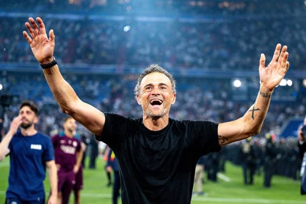 Luis Enrique Paris Saint Germain, Coach, Head coach celebrates victory, GER, Paris Saint Germain vs Inter Milan, Football, Men, UEFA Champions League Final Muenchen 2025, Season 2024 2025, 31 05 2025, GER, Paris Saint Germain vs Inter Milan, Football, Men, UEFA Champions League Final Muenchen 2025, Season 2024 2025, 31 05 2025 Muenchen Copyright: xEibner-Pressefoto WolfgangxFrankx EP_WFK