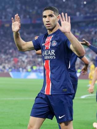 Achraf Hakimi Paris Saint Germain celebrates scoring his teams first goal, UEFA Champions League Final 2025, Paris Saint Germain and FC Internazionale Milano, Allianz Arena on May 31, 2025 in Munich, Germany Photo by Marco Steinbrenner DeFodi Images Achraf Hakimi Paris Saint Germain celebrates after scoring his teams first goal, UEFA Champions League Final 2025, Paris Saint Germain and FC Internazionale Milano, Munich Football Arena, May 31, 2025 in Munich, Germany Photo by Marco Steinbrenner DeFodi Images