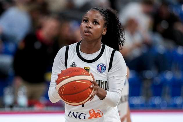 Alexis Peterson DBB, 1 , on the ball, single picture, single photo, action, action, 06 06 2025, Heidelberg Germany , basketball, international match, women, Germany Turkey xozx