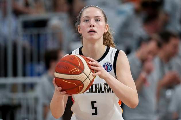 Hilke Feldrappe DBB, 5 , on the ball, single picture, single photo, action, action, 06 06 2025, Heidelberg Germany , basketball, international match, women, Germany Turkey xozx