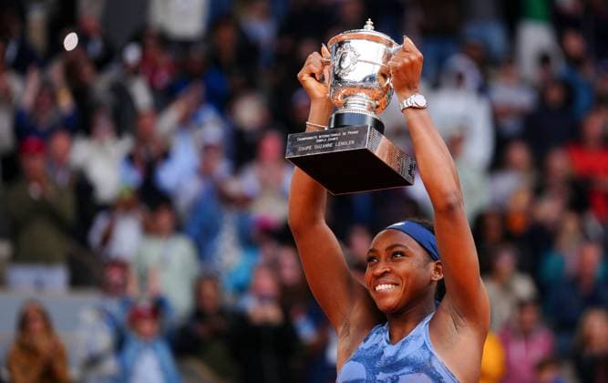 Coco Gauff wins the French Open French Open Tennis, Day Fourteen, Tennis, Roland Garros, Paris, France - 07 Jun 2025 EDITORIAL USE ONLY No use with unauthorised audio, video, data, fixture lists, club league logos or live services. Online in-match use limited to 120 images, no video emulation. No use in betting, games or single club league player publications. Copyright: xJavierxGarcia Shutterstockx 15346223af