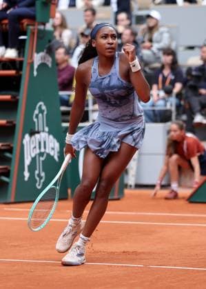 Coco Gauff of USA celebrates French Open Tennis, Day Fourteen, Tennis, Roland Garros, Paris, France - 07 Jun 2025 EDITORIAL USE ONLY No use with unauthorised audio, video, data, fixture lists, club league logos or live services. Online in-match use limited to 120 images, no video emulation. No use in betting, games or single club league player publications. Copyright: xEllaxLing Shutterstockx 15346222az