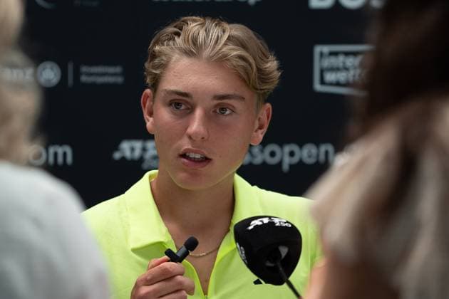 Justin Engel at the PK, Interview, Press conference, Alex Michelsen vs Justin Engel, Tennis, ATP Tournament, Boss Open, Center Court, Round of 16, 11 06 2025, Alex Michelsen vs Justin Engel, Tennis, ATP Tournament, Boss Open, Center Court, Round of 16, 11 06 2025, Stuttgart Copyright: xEibner-Pressefoto EdwardxCheungx EP_ECG