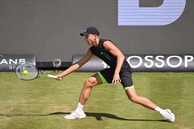 Justin ENGEL GER , cheering,joy,enthusiasm,action,single action,single image,cropped image,full body shot,whole figure Tennis Boss Open 2025 on 12 06 2025 at the Weissenhof in Stuttgart, Â