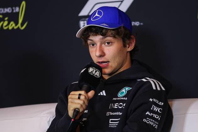 F1 - CANADIAN GRAND PRIX 2025 KIMI ANTONELLI Andrea (ita), Mercedes AMG F1 Team W16, portrait press conference, PK, Pressekonferenz during the Formula 1 Pirelli Grand Prix du Canada 2025, 10th round of the 2025 FIA Formula One World Championship, WM, Weltmeisterschaft from June 14 to 16, 2025 on the Circuit Gilles Villeneuve, in Montrà al, Canada - Montrà alCanada Copyright: xEricxAlonsox