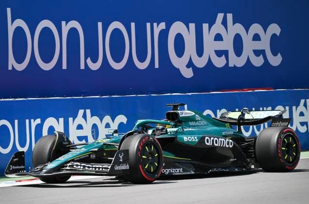 June 13, 2025, Montreal, Qc, CANADA: Aston Martin driver Lance Stroll, of Canada, drives during the first practice session at the Canadian Grand Prix in Montreal, Friday, June 13, 2025. Lance Stroll, - ZUMAc35_ 20250613_zaf_c35_020 Copyright: xGrahamxHughesx