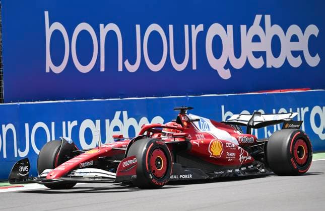 June 13, 2025, Montreal, Qc, CANADA: Ferrari driver Charles Leclerc, of Monaco, drives during the first practice session at the Canadian Grand Prix in Montreal, Friday, June 13, 2025. Charles Leclerc, - ZUMAc35_ 20250613_zaf_c35_022 Copyright: xGrahamxHughesx