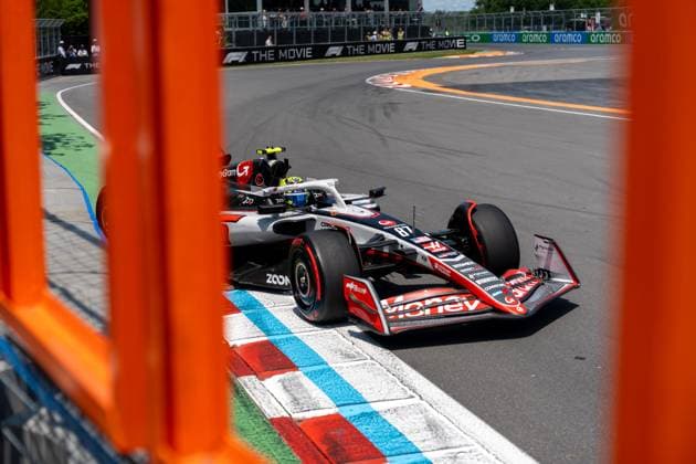 Oliver Bearman MoneyGram Haas F1 Team, Great Britain 87 in VF 25 Impact Wall of Champions Chicane CAN, Formula 1 World Championship, Canadian Grand Prix, Circuit Gilles Villeneuve, Free Practice 3, 2025 Season, 14 06 2025 CAN, Formula 1 World Championship, Canadian Grand Prix, Circuit Gilles Villeneuve, Free Practice 3, 2025 Season, 14 06 2025 Montreal Copyright: xEibner-Pressefoto MarcelxFischerx EP_MFI