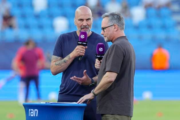 Expert Markus Babbel Sat1 and presenter Matthias Opdenhoevel Sat1 talk together, UEFA European Under 21 Championship 2025 Group Stage, England v Germany, Nitra Stadium, June 18, 2025 in Nitra, Slovakia Photo by Marco Steinbrenner DeFodi Images Expert Markus Babbel Sat1 and presenter Matthias Opdenhoevel Sat1 talk together, UEFA European Under 21 Championship 2025 Group Stage, England v Germany, Nitra Stadium, June 18, 2025 in Nitra, Slovakia Photo by Marco Steinbrenner DeFodi Images