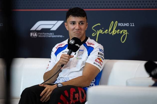 Isack Hadjar Visa Cash App Racing Bulls F1 Team, France, 06 at the press conference, AUT, Formula 1 World Championship, MSC Cruises Grand Prix of Austria, Red Bull Ring Spielberg, Media Day, 2025 season, 26 06 2025 AUT, Formula 1 World Championship, MSC Cruises Grand Prix of Austria, Red Bull Ring Spielberg, Media Day, 2025 season, 26 06 2025 Spielberg Copyright: xEibner-Pressefoto Memmlerx EP_MMR