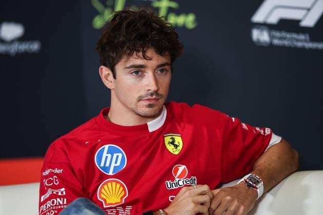 F1 - BRITISH GRAND PRIX 2025 LECLERC Charles (mco), Scuderia Ferrari SF-25, portrait press conference, PK, Pressekonferenz during the Formula 1 Qatar Airways British Grand Prix 2025, 12th round of the 2025 FIA Formula One World Championship, WM, Weltmeisterschaft from July 4 to 6, 2025 on the Silverstone Circuit, in Silverstone, United Kingdom - SilverstoneUnited Kingdom Copyright: xEricxAlonsox