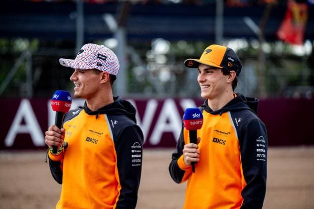 F1 - BRITISH GRAND PRIX 2025 NORRIS Lando (gbr), McLaren F1 Team MCL39, portrait PIASTRI Oscar (aus), McLaren F1 Team MCL39, portrait during the Formula 1 Qatar Airways British Grand Prix 2025, 12th round of the 2025 FIA Formula One World Championship, WM, Weltmeisterschaft from July 4 to 6, 2025 on the Silverstone Circuit, in Silverstone, United Kingdom - SilverstoneUnited Kingdom Copyright: xALBERTOxVIMERCATIx