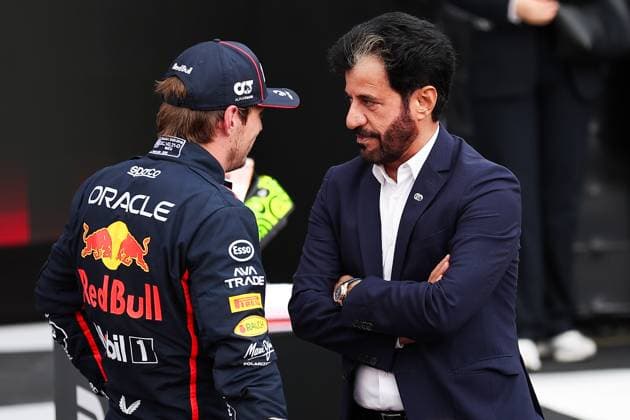 F1 - BRITISH GRAND PRIX 2025 BEN SULAYEM Mohammed (uae), President of the FIA, portrait and VERSTAPPEN Max (ned), Red Bull Racing RB21, portrait during the Formula 1 Qatar Airways British Grand Prix 2025, 12th round of the 2025 FIA Formula One World Championship, WM, Weltmeisterschaft from July 4 to 6, 2025 on the Silverstone Circuit, in Silverstone, United Kingdom - SilverstoneUnited Kingdom Copyright: xEricxAlonsox